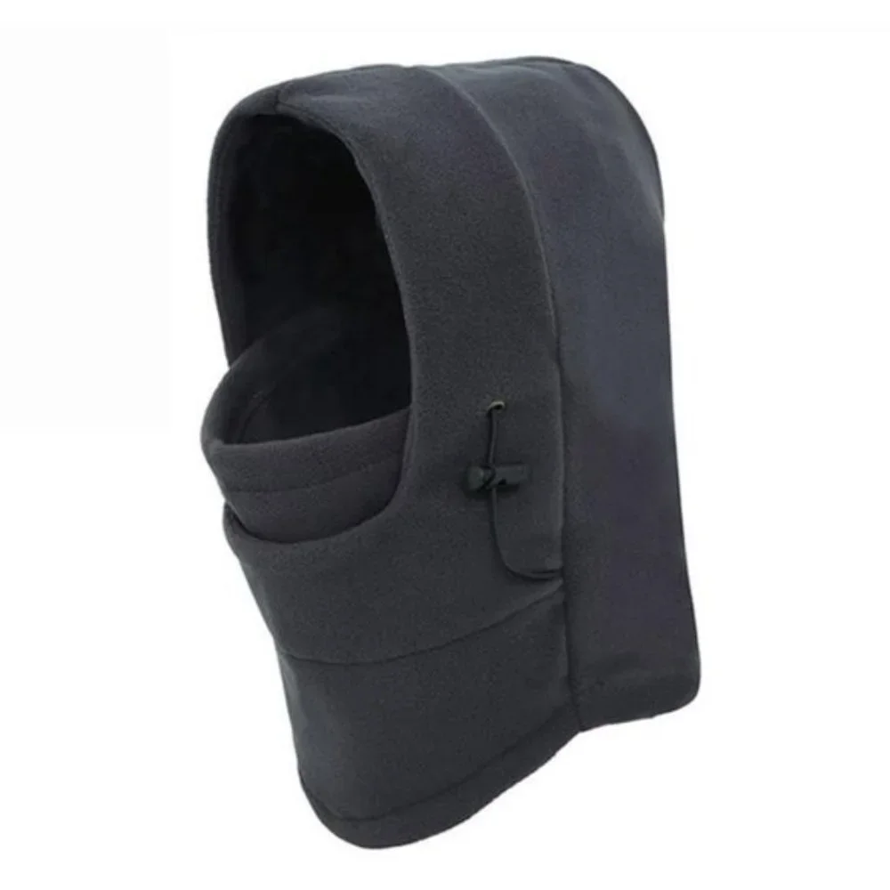 Men's Fleece Windproof Neck Tactical Full Face Mask Black Balaclava Hood NEW